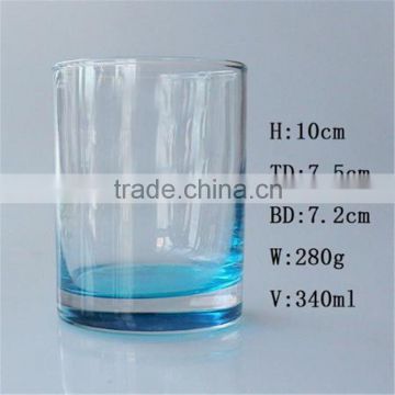 Custom bottom Sprayed color whisky glass cup ,colored drinking glass cup 250ml/340ml