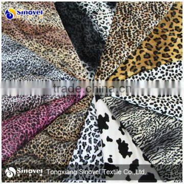 100% Polyester Animal Printing Velvet Fabric/animal printed velboa