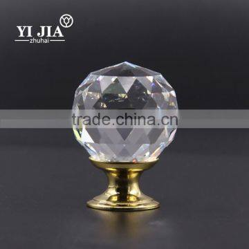 Contemporary Popular Brilliant Gold Plated Mirror Ball Glass Knob