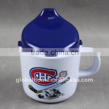 One handle melamine mug with lid