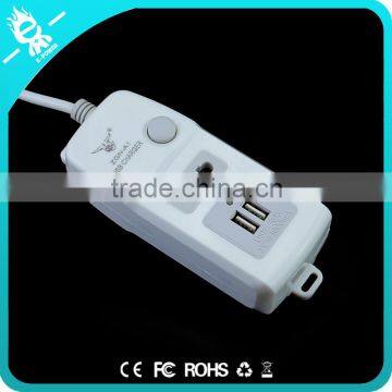 China 2016 new arrival extension electric switch socket with 2 usb ports