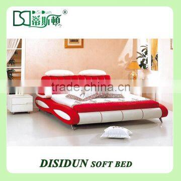 High Quality Beautiful Red Diamond Bed Modern Leather Beds With Crystal DS-A858#