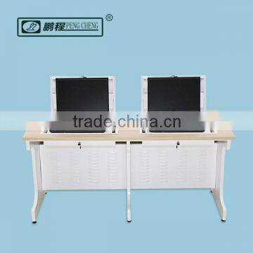 2 Person Seat Multifunctional Classroom Furniture Flip-up Computer Table