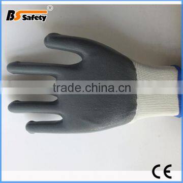 BSSAFETY Cheap Gray Nitrile Coated Gloves With Polyester Liner photo-3