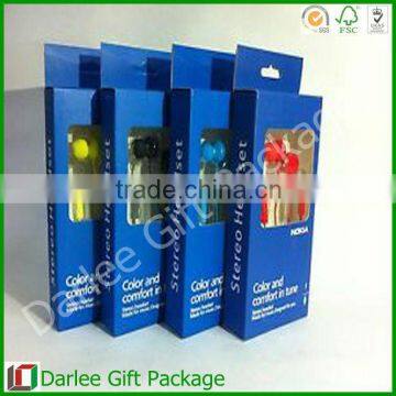 Printing Packaging Paper Earphone Box Hot Sale Paper Printed Heardphone Box Design Paper Packaging Box for Electronic Products