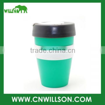 drinking plastic mugs, Plastic coffee mug thermal cup, silicone travel cup