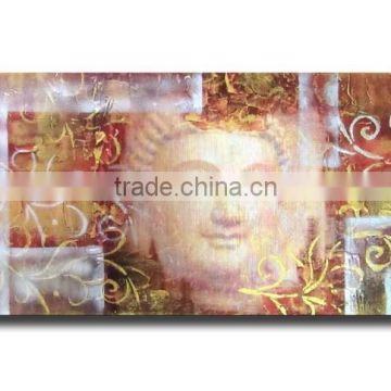 Handmade Modern Art Buddha Face Abstract Wall Decor Canvas Painting