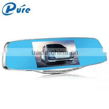 4.3 inch lcd hd screen car rear view mirror full hd 1080p car recorder with g-sensor built in