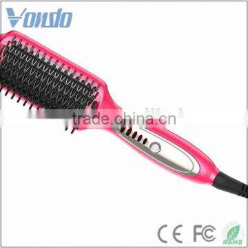 Pink with the Digital LED display screen the hair straightener brush