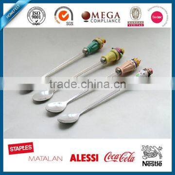 Fashionable design resin handle SS304 mixing spoons