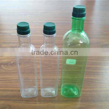 200ml 250ml 750ml 500ml 1L clear/green square olive oil PET bottle/cooking oil plastic bottle