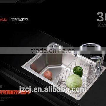 SUS304 One-piece Single Bowl Stainless Steel Kitchen Sink photo-3