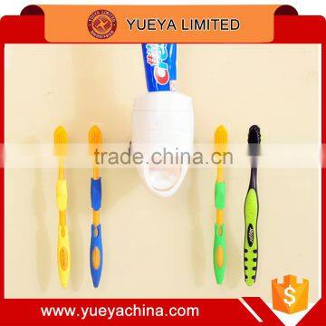 Automatic Toothpaste Dispenser and 4 Toothbrush Holder Stand Set Wall Mount Rack