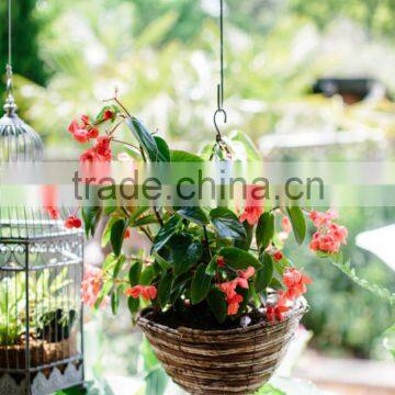 Natural Wicker Decoration Hanging Basket Garden Hanging Planters photo-2