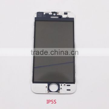 Glass with Frame with OCA with polarizer 4 in 1 Assembly For iPhone5 Repair Part with best quality