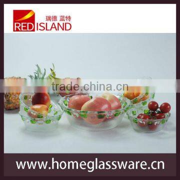 7pcs/set Glass Salad Bowl With Hand Painted photo-2