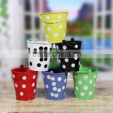 Indoor decor candy color small metal bucket for planting