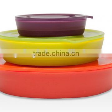 Collapsible Bowl Set | 4oz , 16oz , 32oz, Eggplant, Lettuce & Tomato