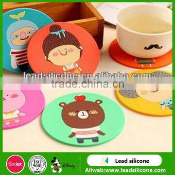 Cartoon Printed Silicone Cup Mat,silicone cup coaster