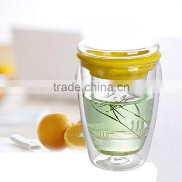 3 layer glass teapot with wooden lid 3 layer borosilicate glass mug with plastic lid