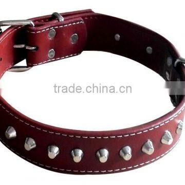 CY114 Wholesale PU Lady Dog Collar Comfort Leather Single Row Rivets Collar Alloy Spikes Gentle Rivet Dog Collar photo-3