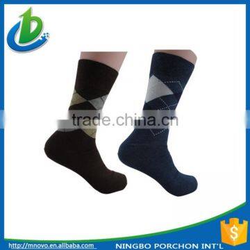 Men diamond dress design business argyle sock