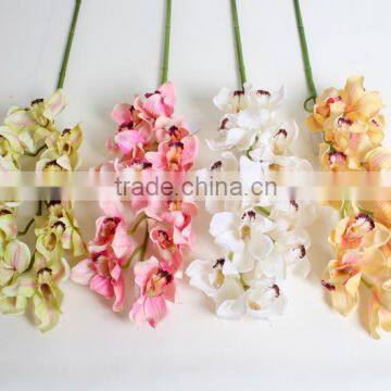 SJ10111098 Artificial Silk Cymbidium Flowers/decorative Fabic Orchids photo-5