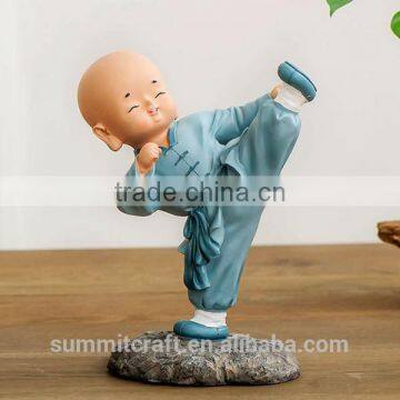 Resin Little Monk Statue Shaolin Monk Figurine photo-4