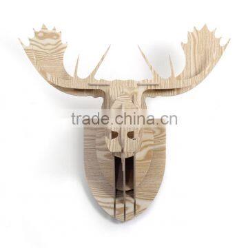Indoor Wall Mounted Wooden Deer Head Decoration photo-5