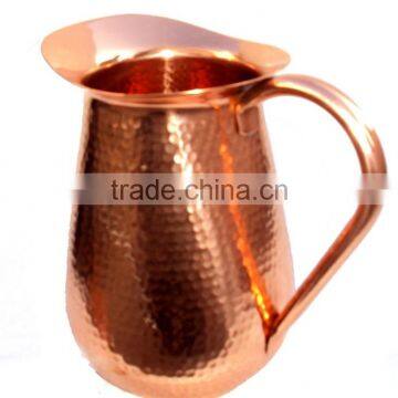 BPA FREE 100% COPPER HAMMERED PITCHER FOR WATER, BEER, MOSCOW MULE, SOLID COPPER WATER JUG photo-2
