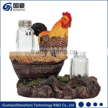 Resin Souvenir With Hens and Roosters