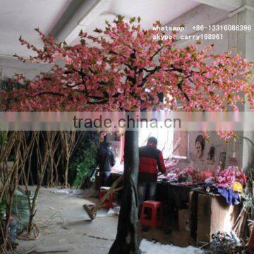 LXY081418 artificial cherry blossom tree ornamental plastic cherry tree