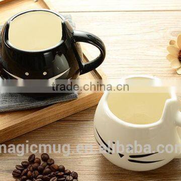 Creative Gift Cartoon Black and White Ceramic Cat Mug photo-5