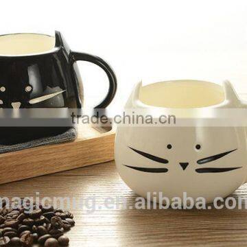Creative Gift Cartoon Black and White Ceramic Cat Mug photo-6