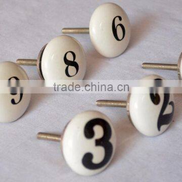 Newest Design Fine Hand Painted Numeric Cabinet Knobs