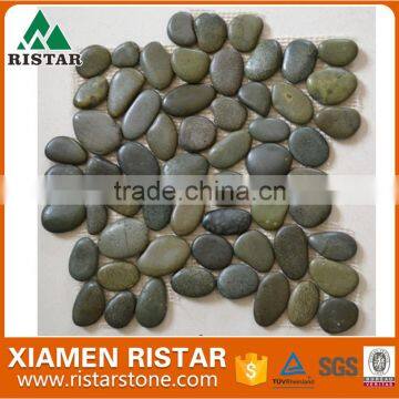 polished natural river pebble mosaic pebble tile