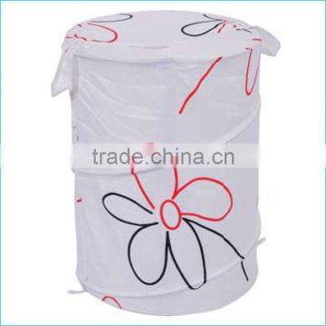Foldable Mesh Polyester Pop Up Flower Barrel Laundry Storage
