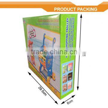 Toy Shopping Cart With Fruit & Vegetable Supermarket Trolley Shopping Cart Toy Car Trolley photo-4