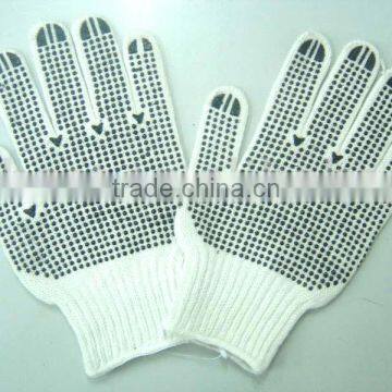 Bleached white work gloves with both sides Grippers