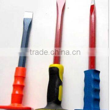 carbon steel forged cold chise stone chisel point stone chisels with rubber grip