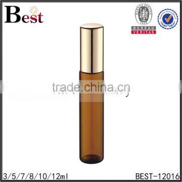 Cosmetic Packaging Cost Price Amber Roll on Perfume Bottle Glass 3ml Gold Aluminum Cover Bottle Glass Bulk Buy From China photo-4