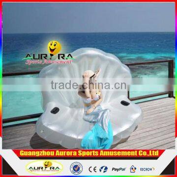Customized Photography props mermaid SEA SHELL SOFA Inflatable Floating Lounge Chair shell scallops row of floating chairs