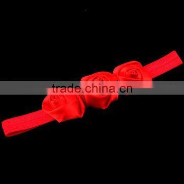 Handmade Satin Rose Flower Headband for Kids Hair Accessories photo-6