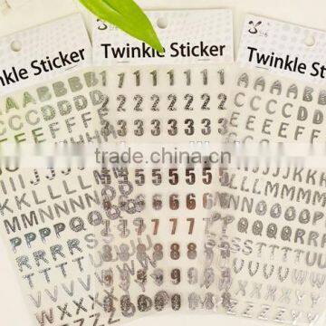 wholesale customized adhesive craft colorful elegant vinyl alphabet stickers