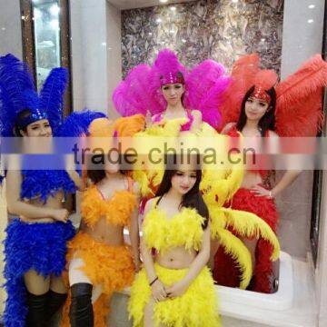 Yifusha showgirl sexy dresses colorful feather women samba costumes