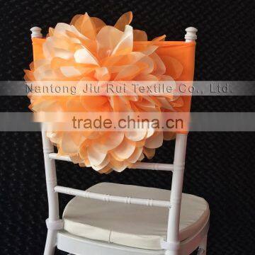 Hot Sale Fashion Handmade Organza Flower With Lycra Chair Band Chair Sash photo-6