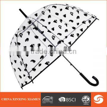 cheap new design transparent plastic promotional umbrella