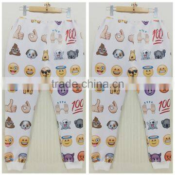 Fashion popular custom printed men emoji jogger pants