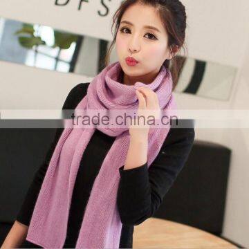 Winter Lady and Women or Girls Fashion Pure Color New Pink Knitting Scarf Factory photo-5