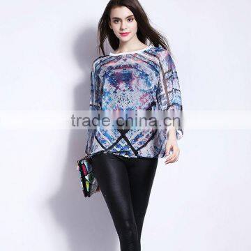 Latest Blouse Design Pictures,3/4 Sleeve Loose Blouse for High Quality photo-3